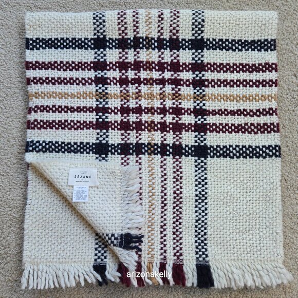 Sézane Scarf Tweedy Chunky Plaid Wool Alpaca - Picture 2 of 16